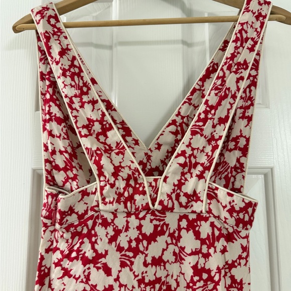 Free People Red and Cream Floral Maxi Skirt - Picture 5 of 8